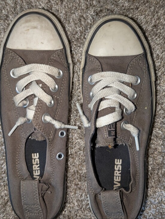 Converse Shoes - Converse Low Top Canvas Sneakers in Gray and White